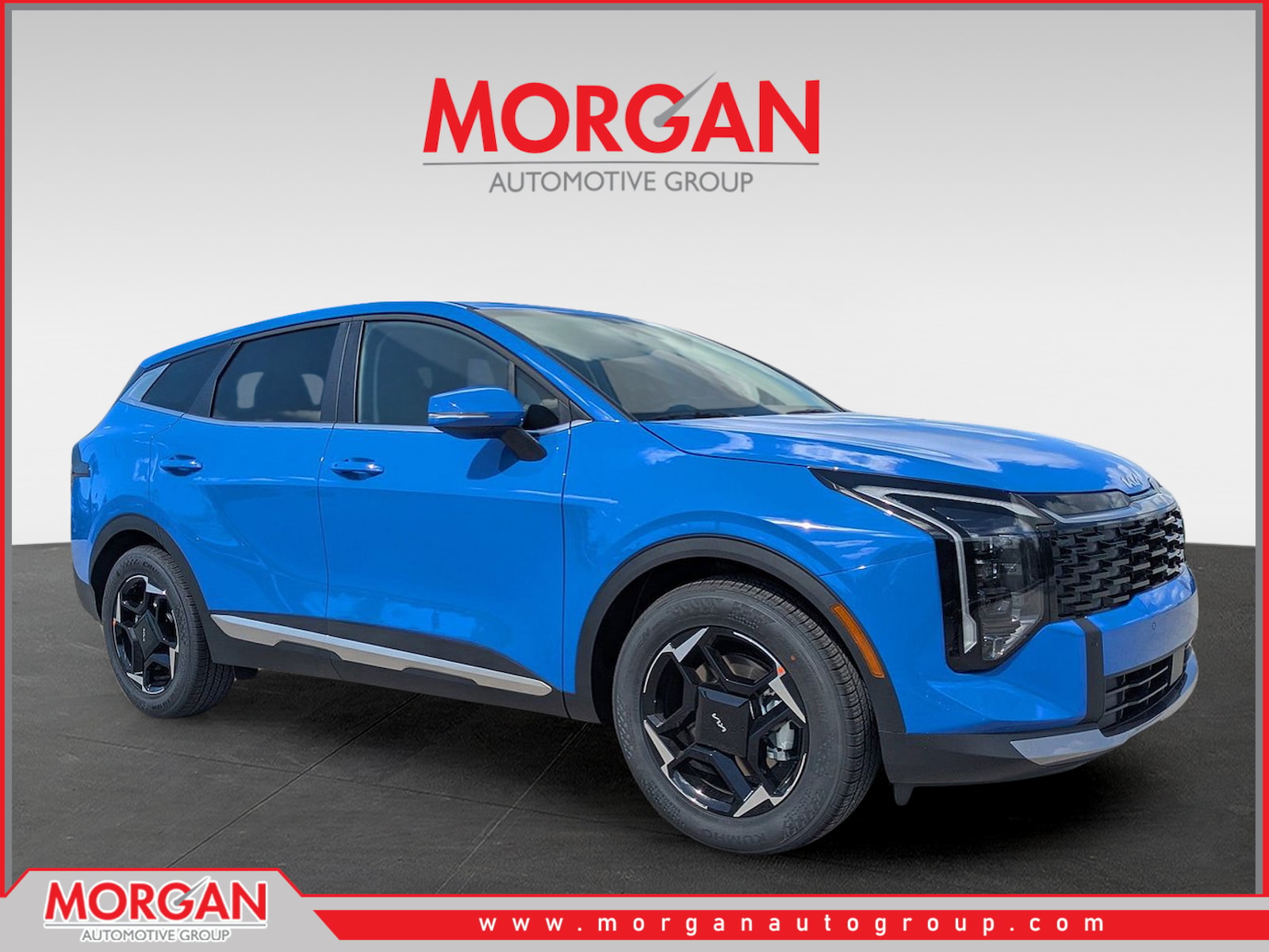 2026 Kia Sportage EX in Nebular Blue — front three-quarter view