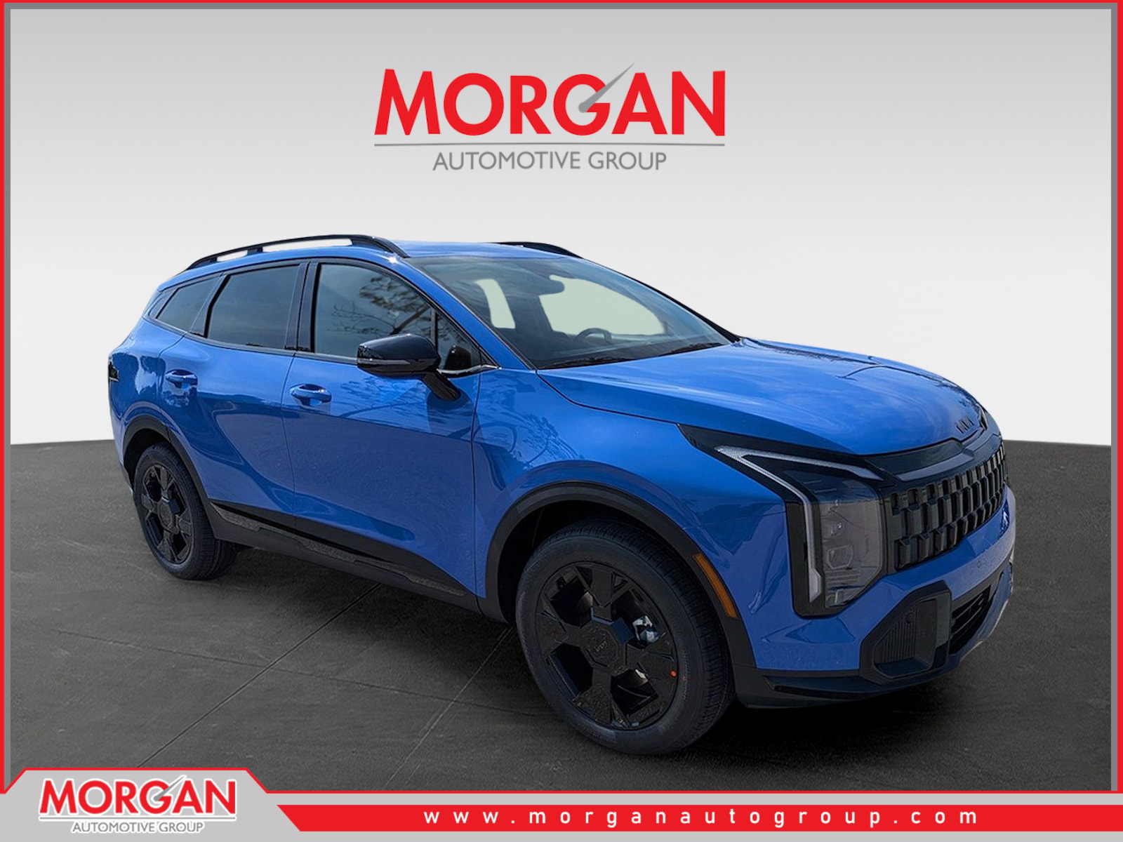 2026 Kia Sportage X-Line in Nebular Blue — front three-quarter view