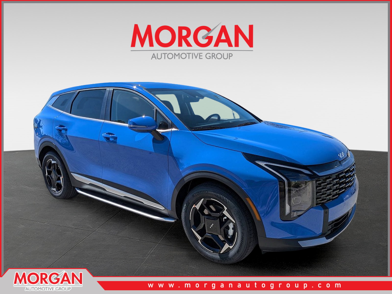 2026 Kia Sportage EX in Nebular Blue — front three-quarter view