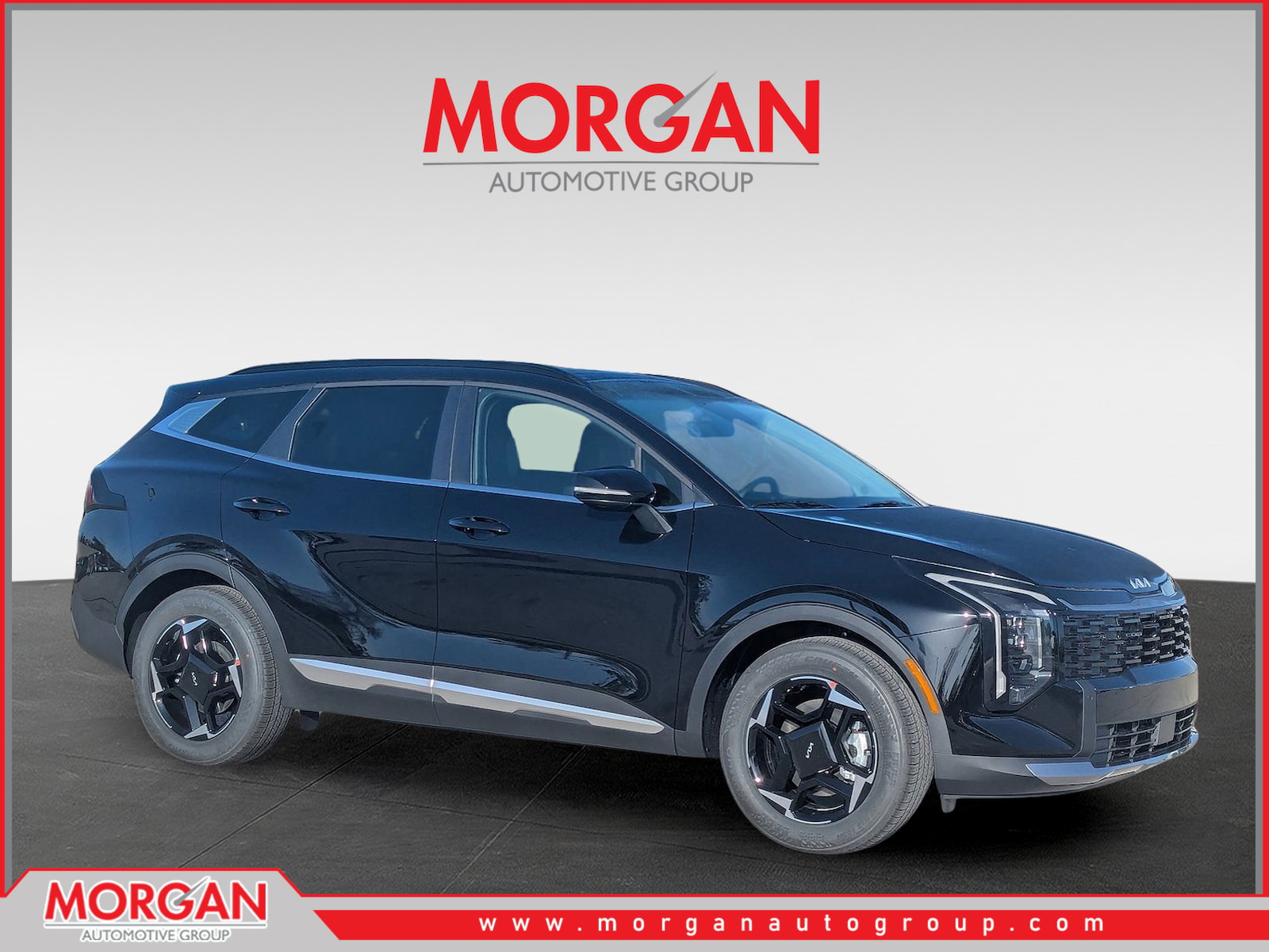 2026 Kia Sportage EX in Ebony Black — front three-quarter view