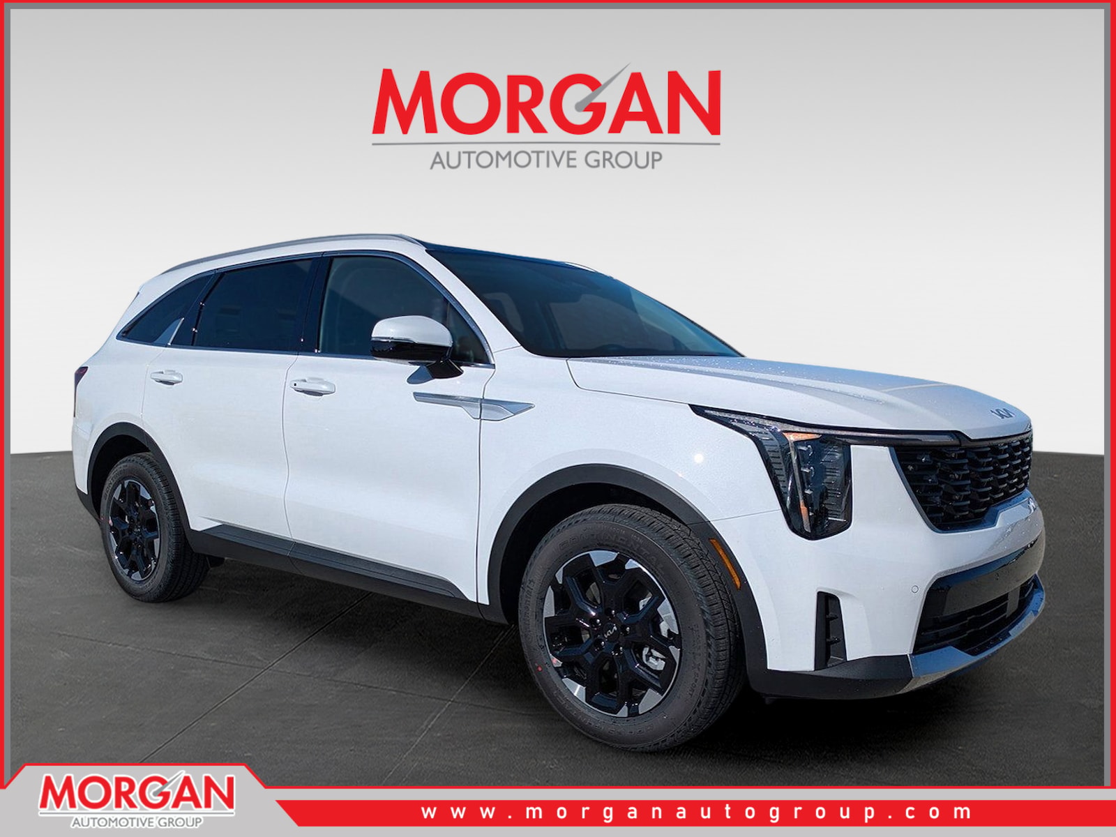 2026 Kia Sorento S in Glacial White Pearl — front three-quarter view