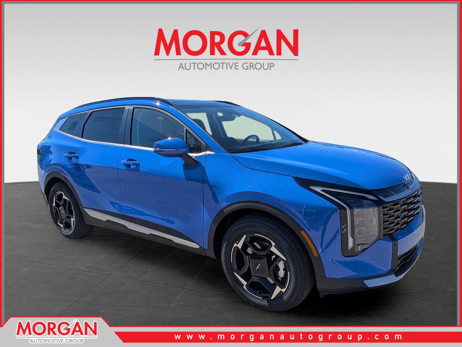 2026 Kia Sportage EX in Nebular Blue — front three-quarter view