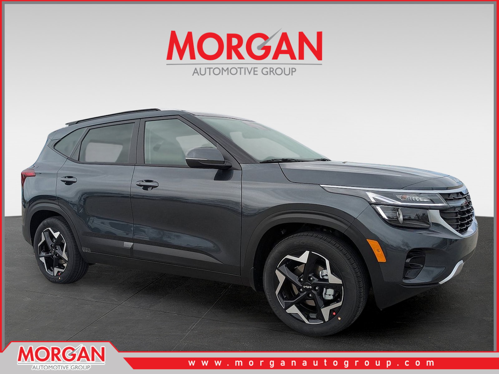 2026 Kia Seltos S in Gravity Gray — front three-quarter view
