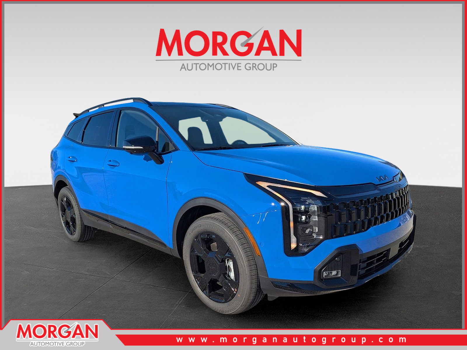 2026 Kia Sportage X-Line in Nebular Blue — front three-quarter view