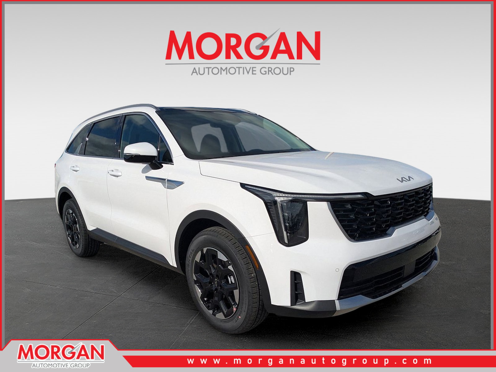 2026 Kia Sorento S in Glacial White Pearl — front three-quarter view