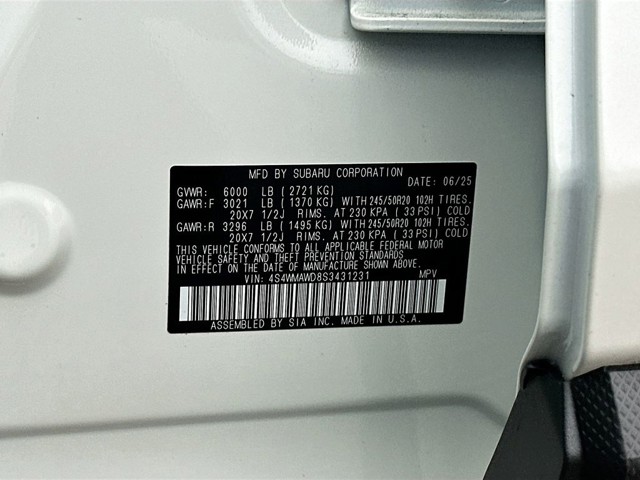 New 2025 White Subaru Onyx Edition Touring image 34