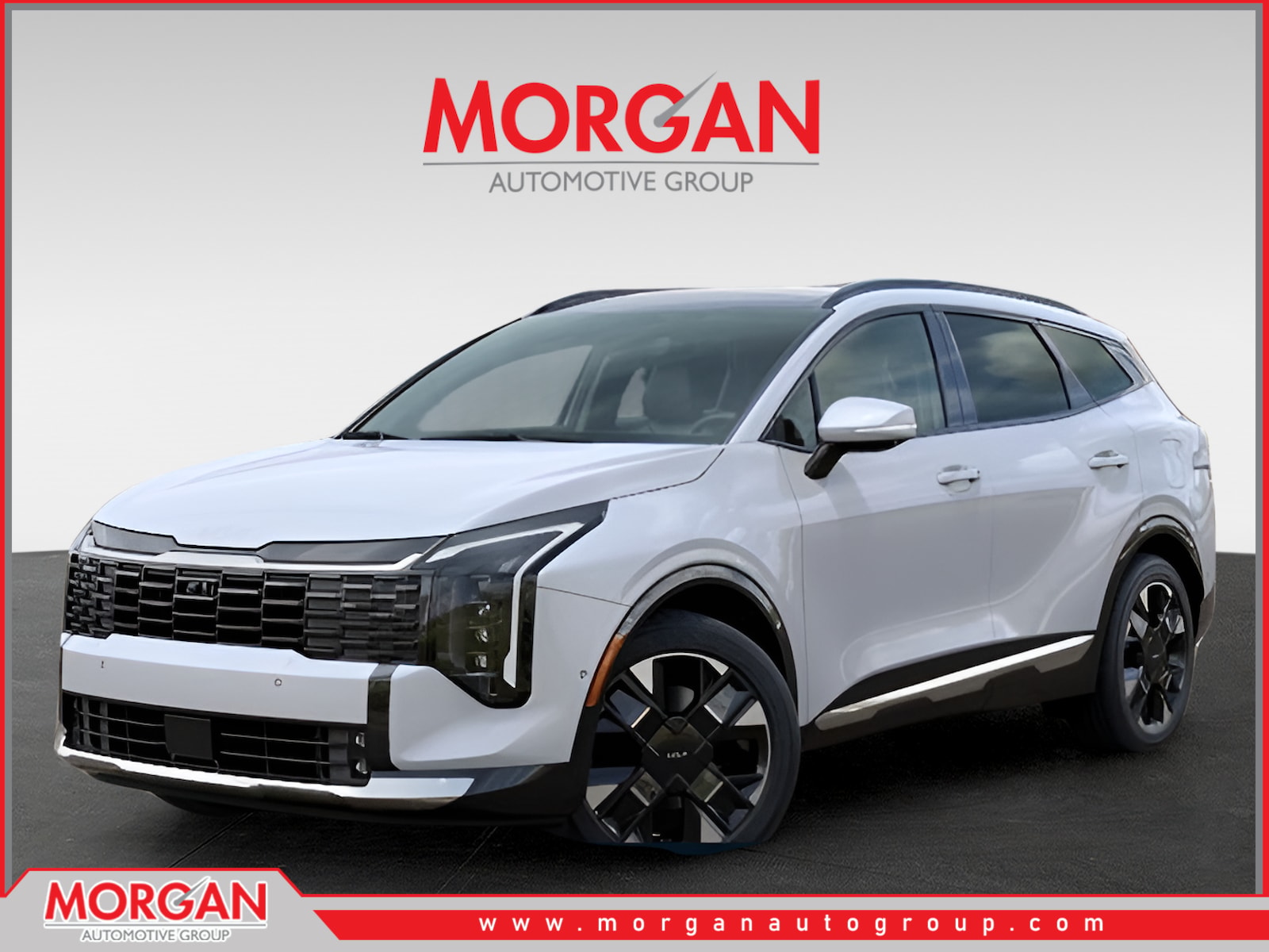 2026 Kia Sportage SX-Prestige in White — front three-quarter view