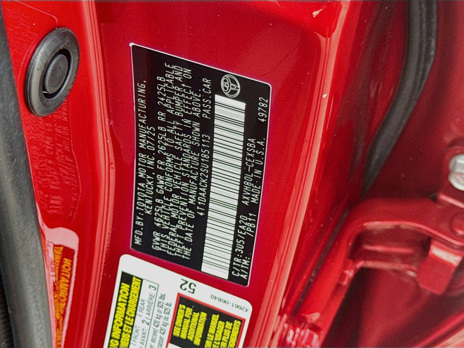 Used 2025 Supersonic Red Toyota SE image 37