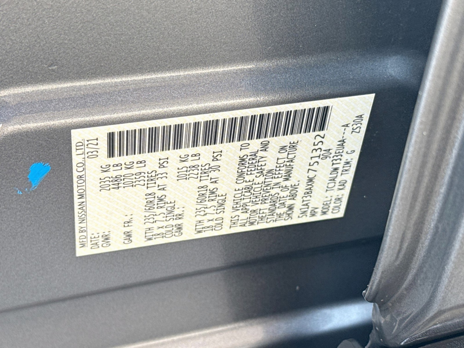 Used 2021 Gun Metallic Nissan SV image 37