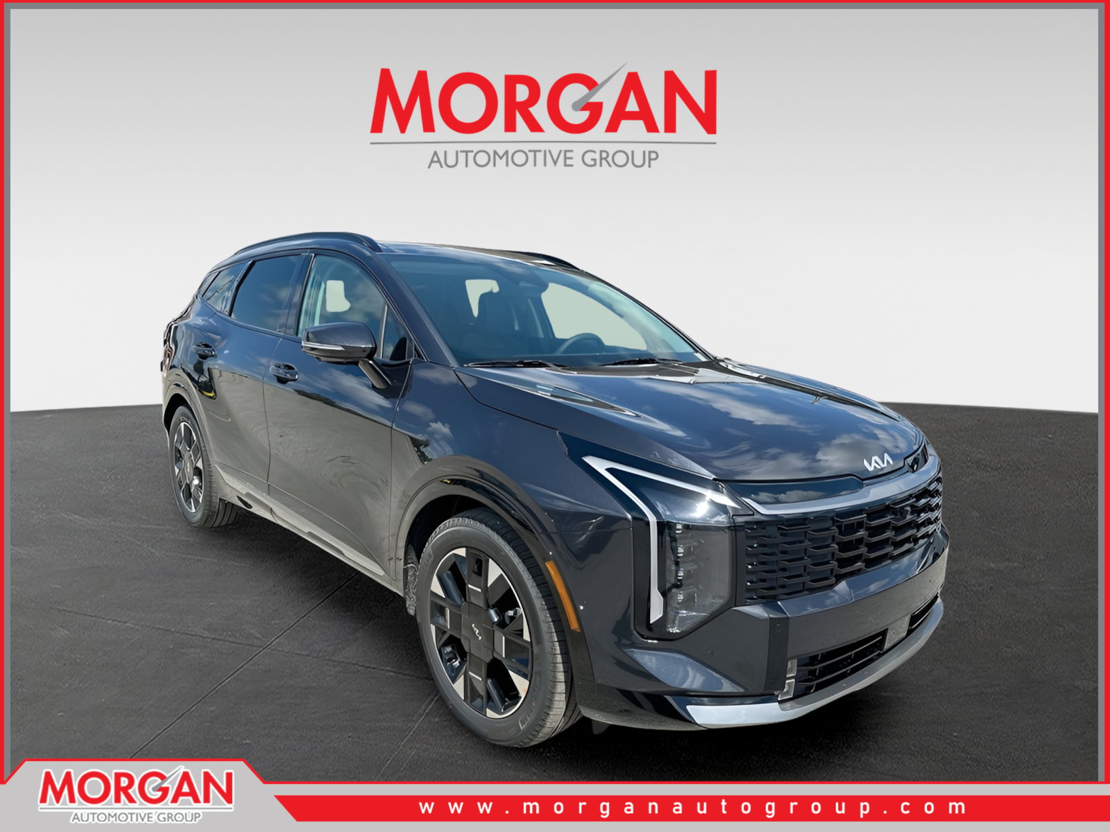 2026 Kia Sportage SX-Prestige in Panthera Metal Gray — front three-quarter view