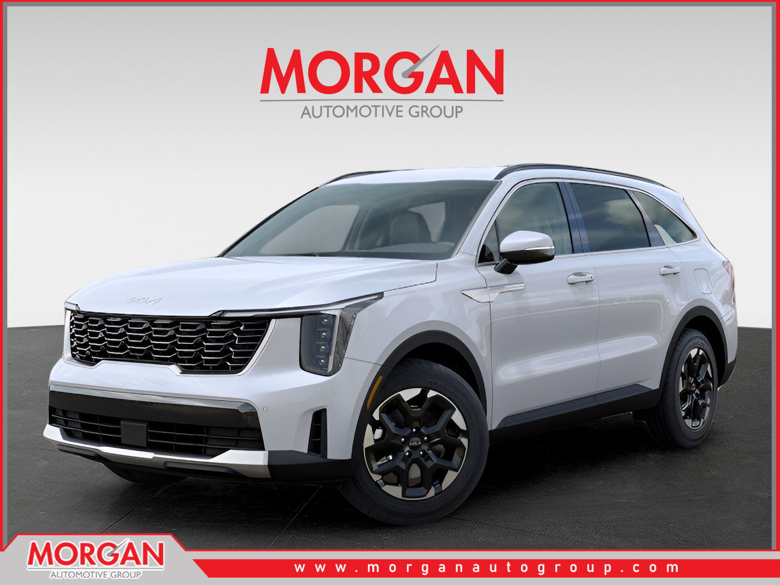 2026 Kia Sorento S in Glacial White Pearl — front three-quarter view