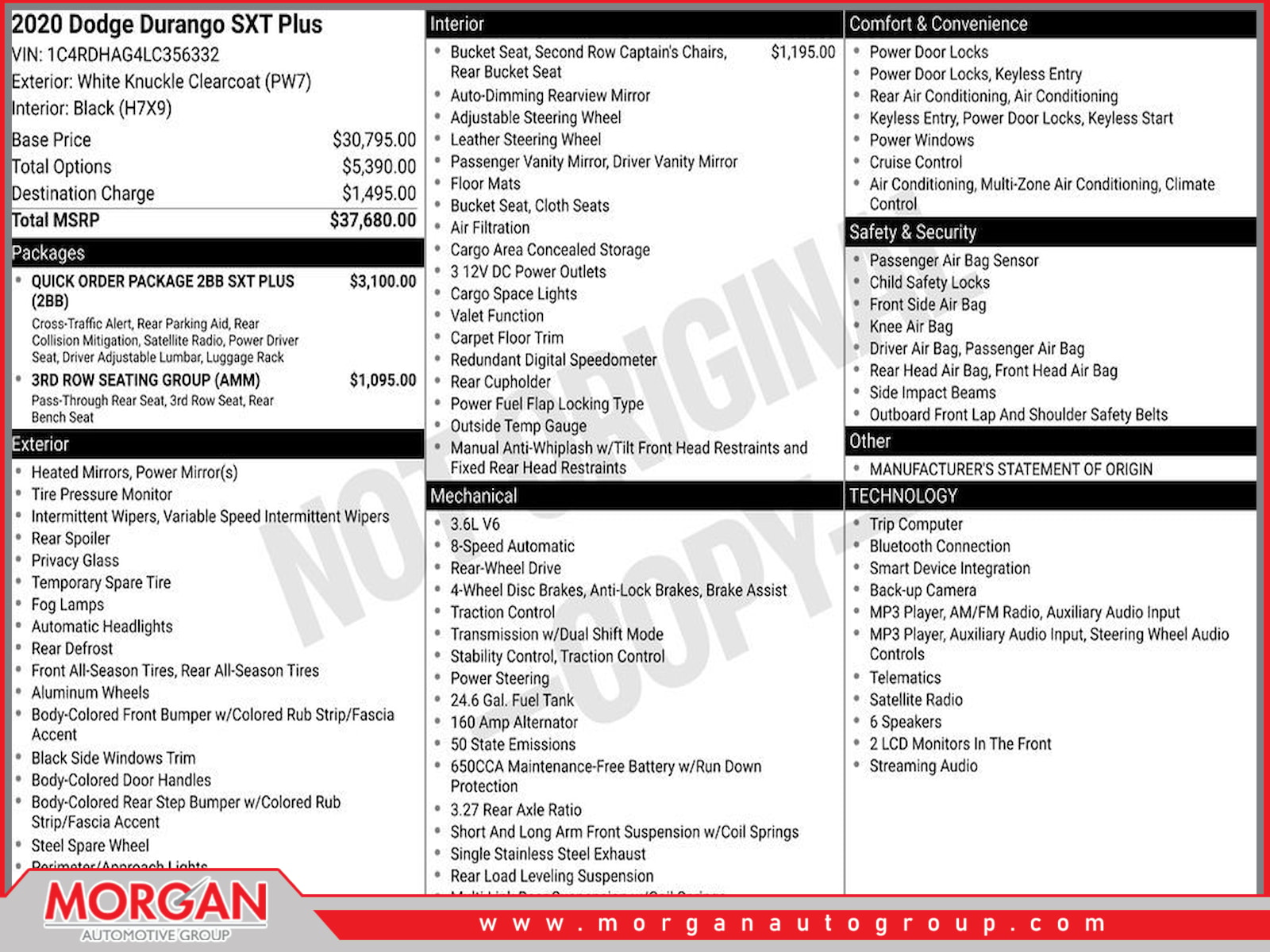 2020 Dodge Durango SXT Plus