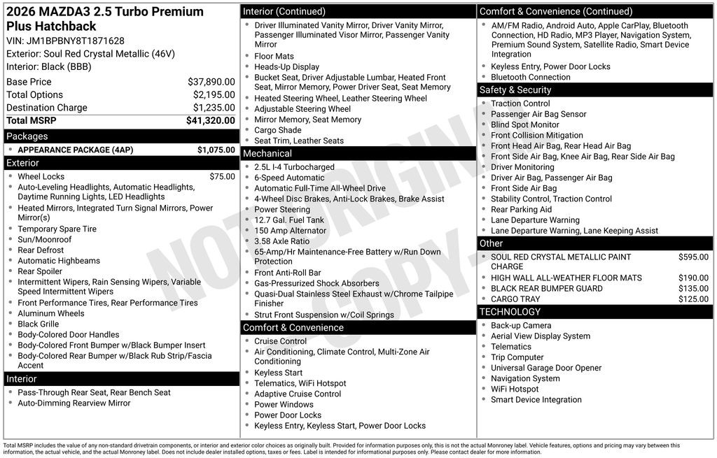 New 2026 Red Mazda 2.5 Turbo Premium Plus image 36