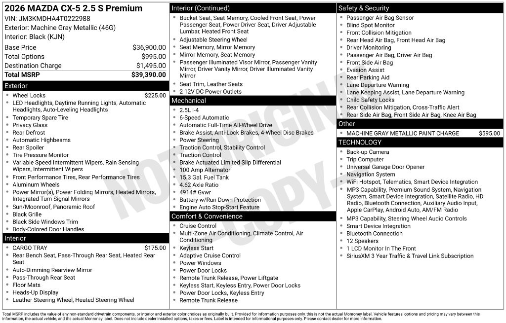 New 2026 Gray Mazda 2.5 S Premium image 35