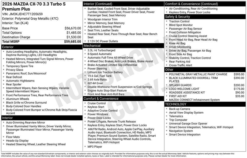 New 2026 Gray Mazda 3.3 Turbo S Premium Plus image 40