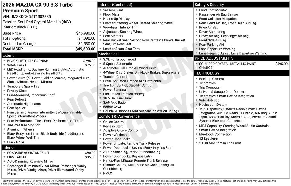 New 2026 Red Mazda 3.3 Turbo Premium image 35