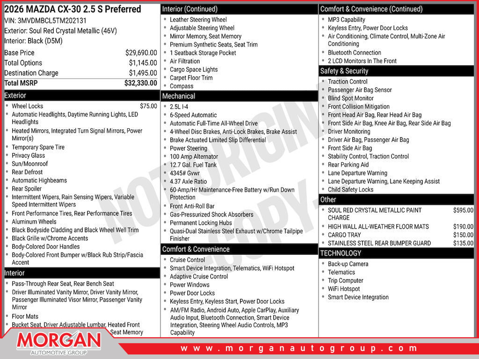 New 2026 Mazda CX-30 2.5 S Preferred 4D Sport Utility in #M202131