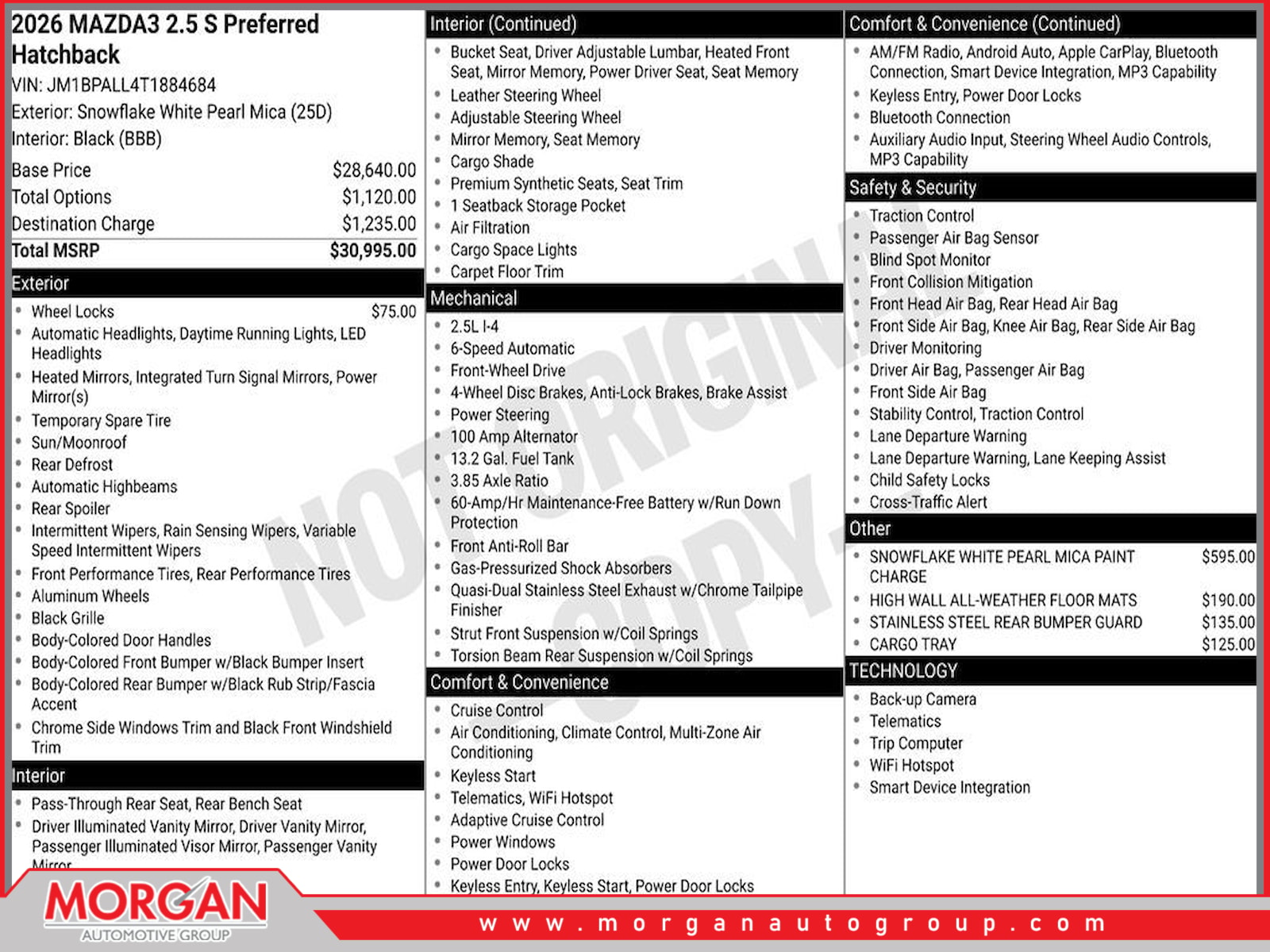 New 2026 Mazda Mazda3 2.5 S Preferred Base 4D Hatchback in