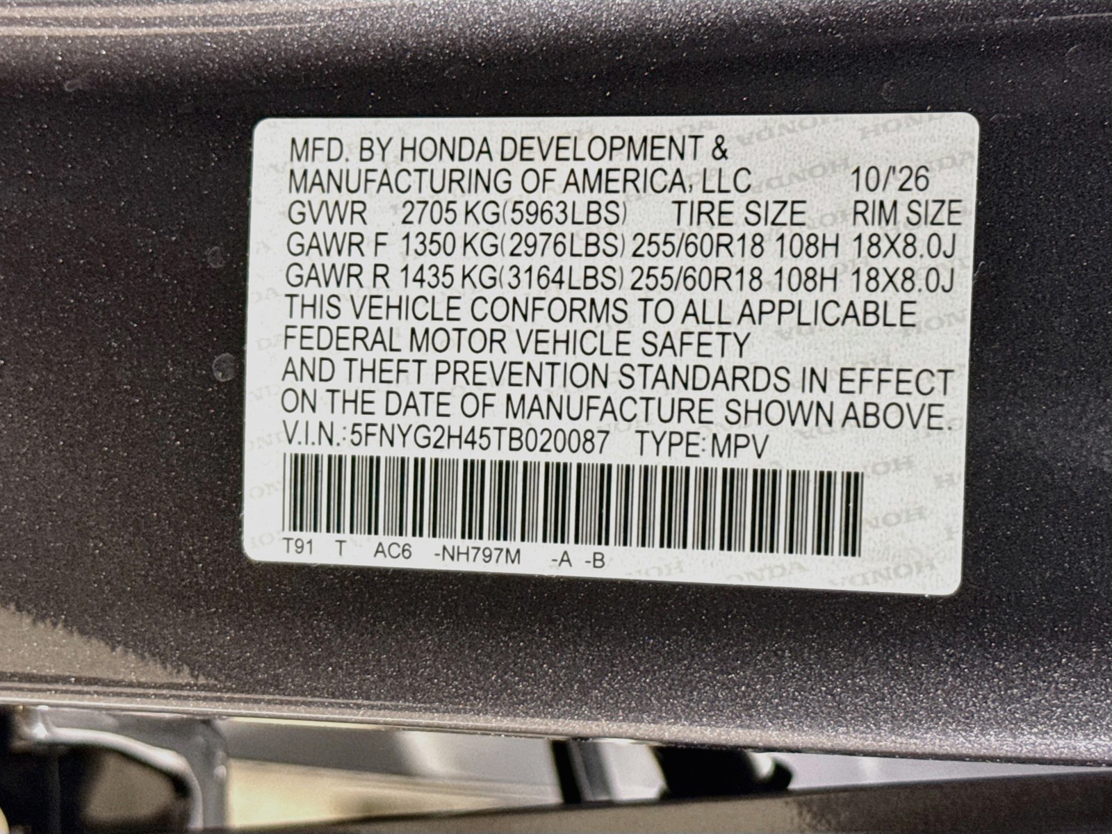 New 2026 Modern Steel Metallic Honda EX-L image 36