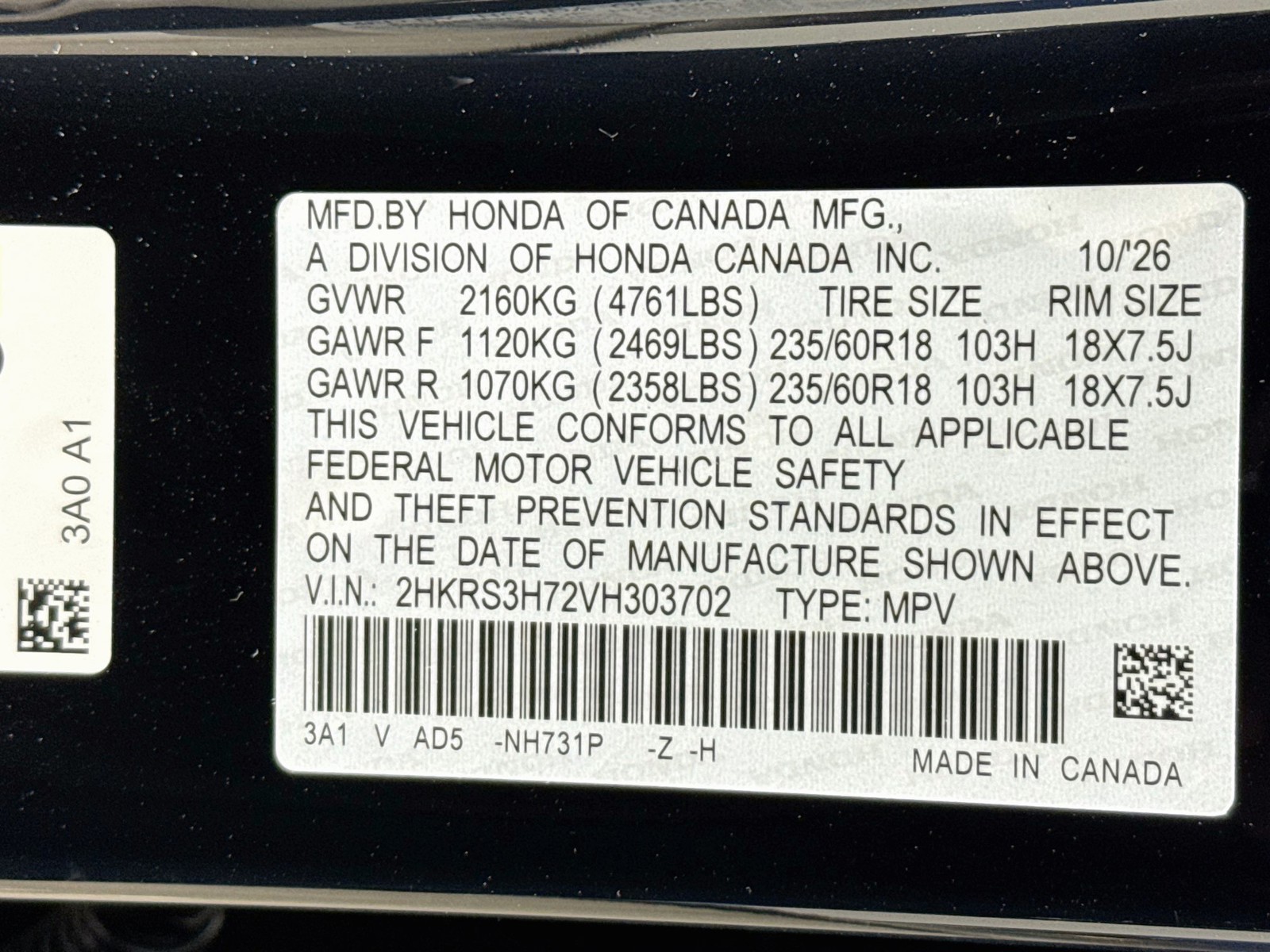 New 2027 Crystal Black Pearl Honda EX-L image 35