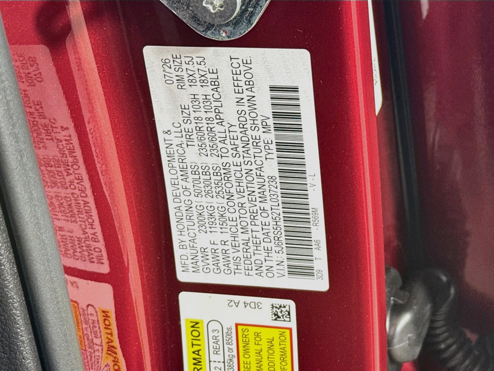 New 2026 Radiant Red Metallic Honda Sport image 34