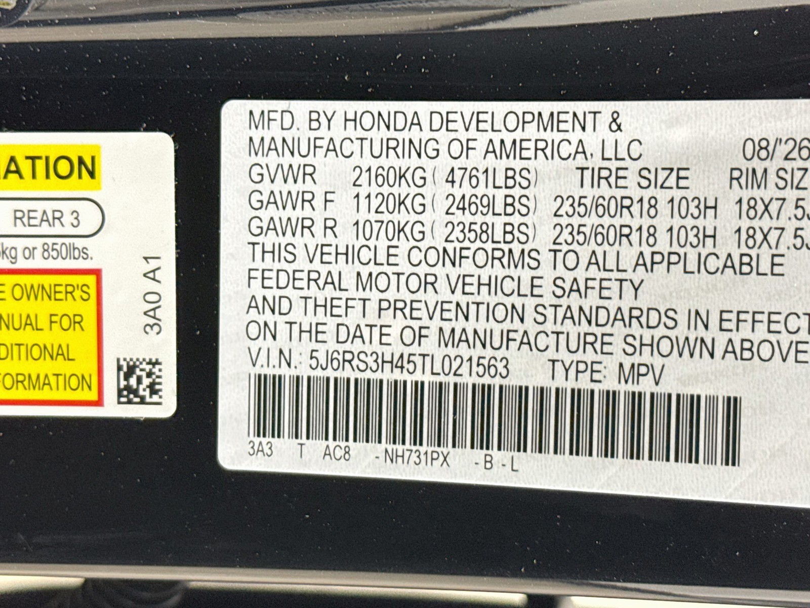 New 2026 Crystal Black Pearl Honda EX image 35
